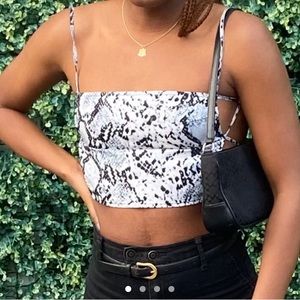 Snake print backless top from Princess Polly